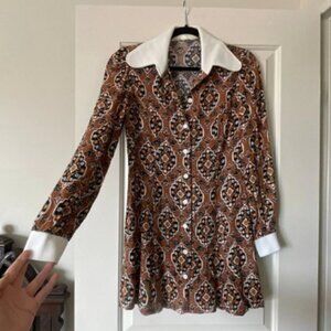 70s Bold Psychedelic Print Sizzler Dress